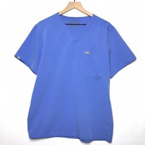 Figs Leon Three Pocket Scrub Top Blue Mens Size Medium PO 1455